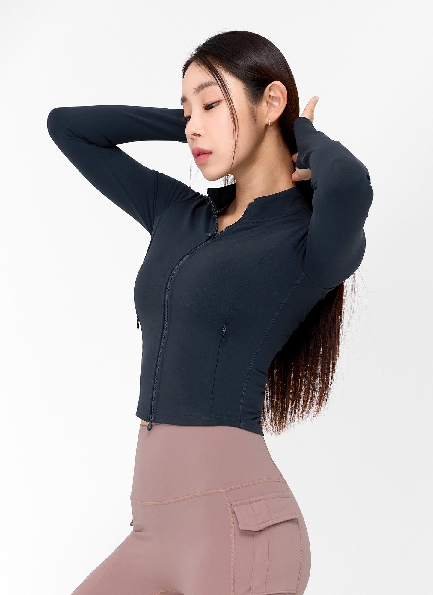 Slim Fit Crop Zip-up Jacket