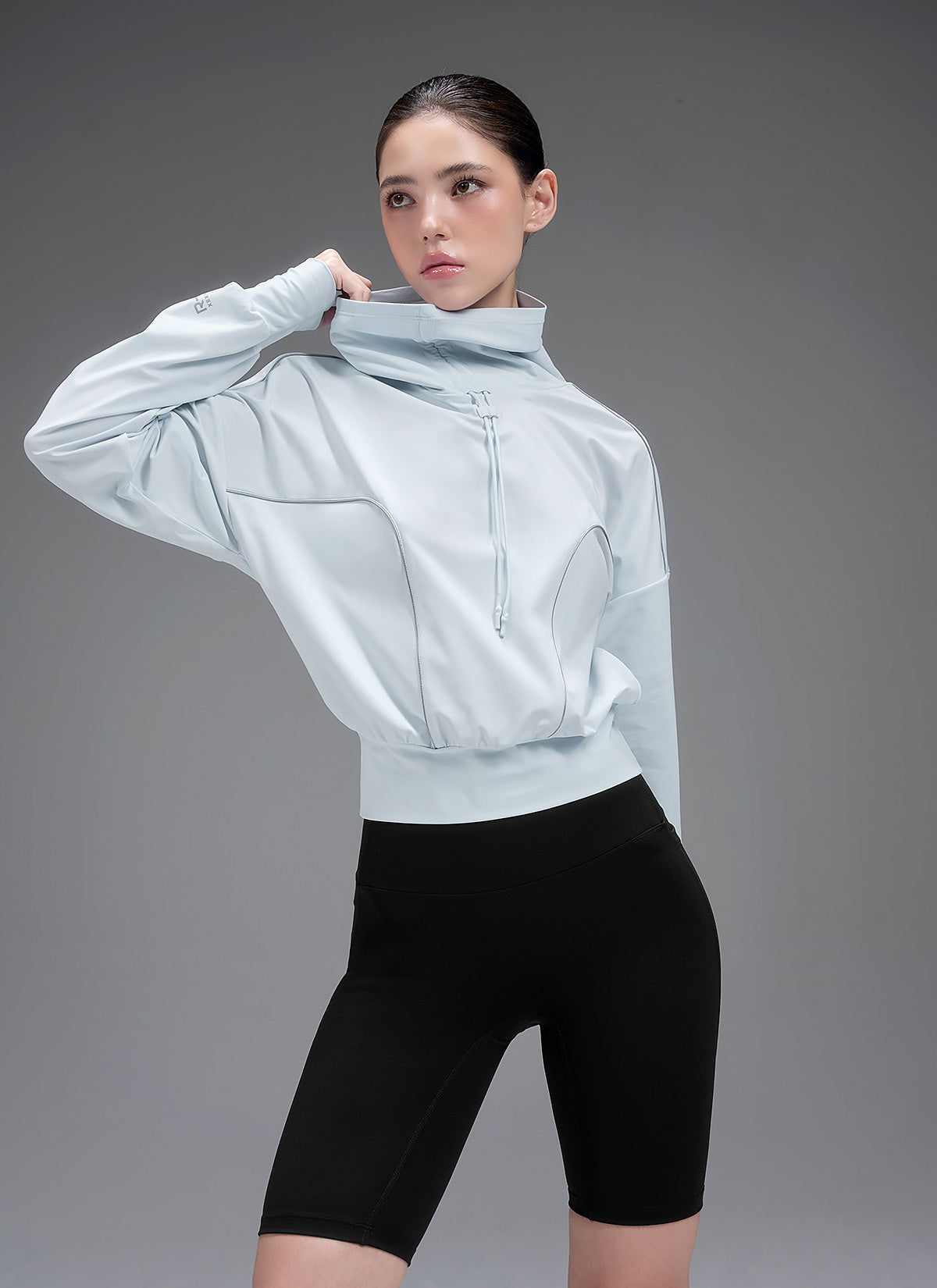 RX Drawstring High Neck Long Sleeve