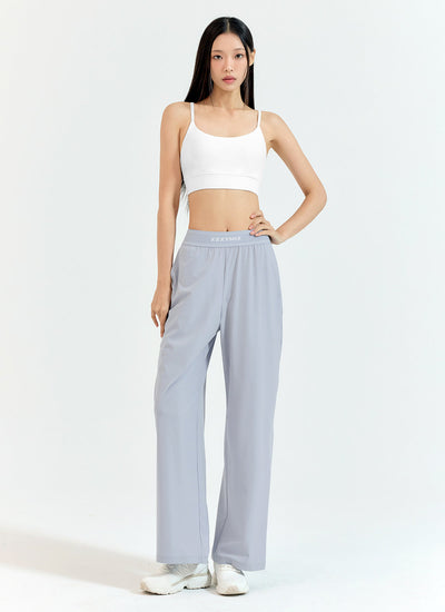 Woven Logo Banding Wide Pants