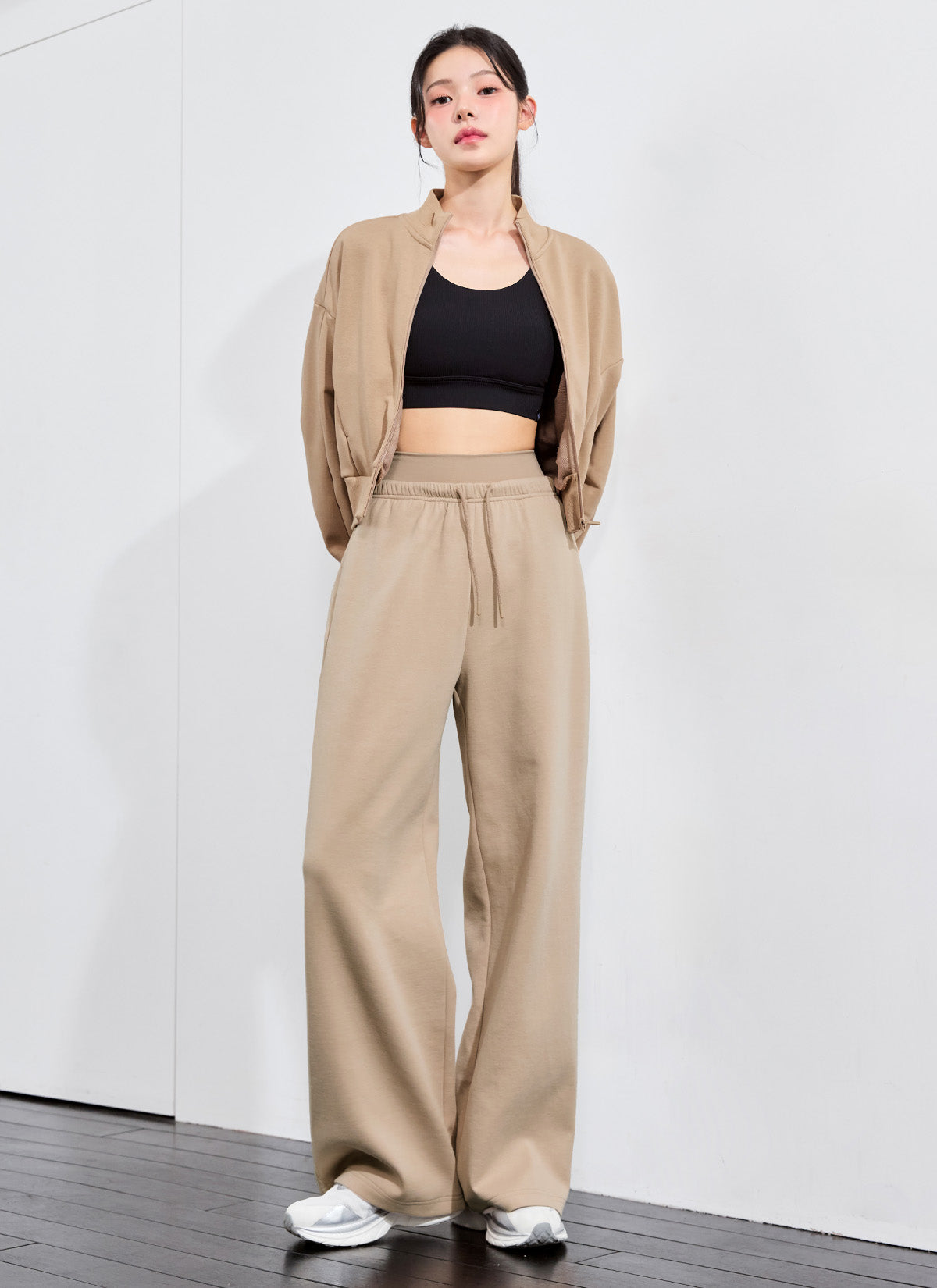 Soft Tension Layered Wide Pants