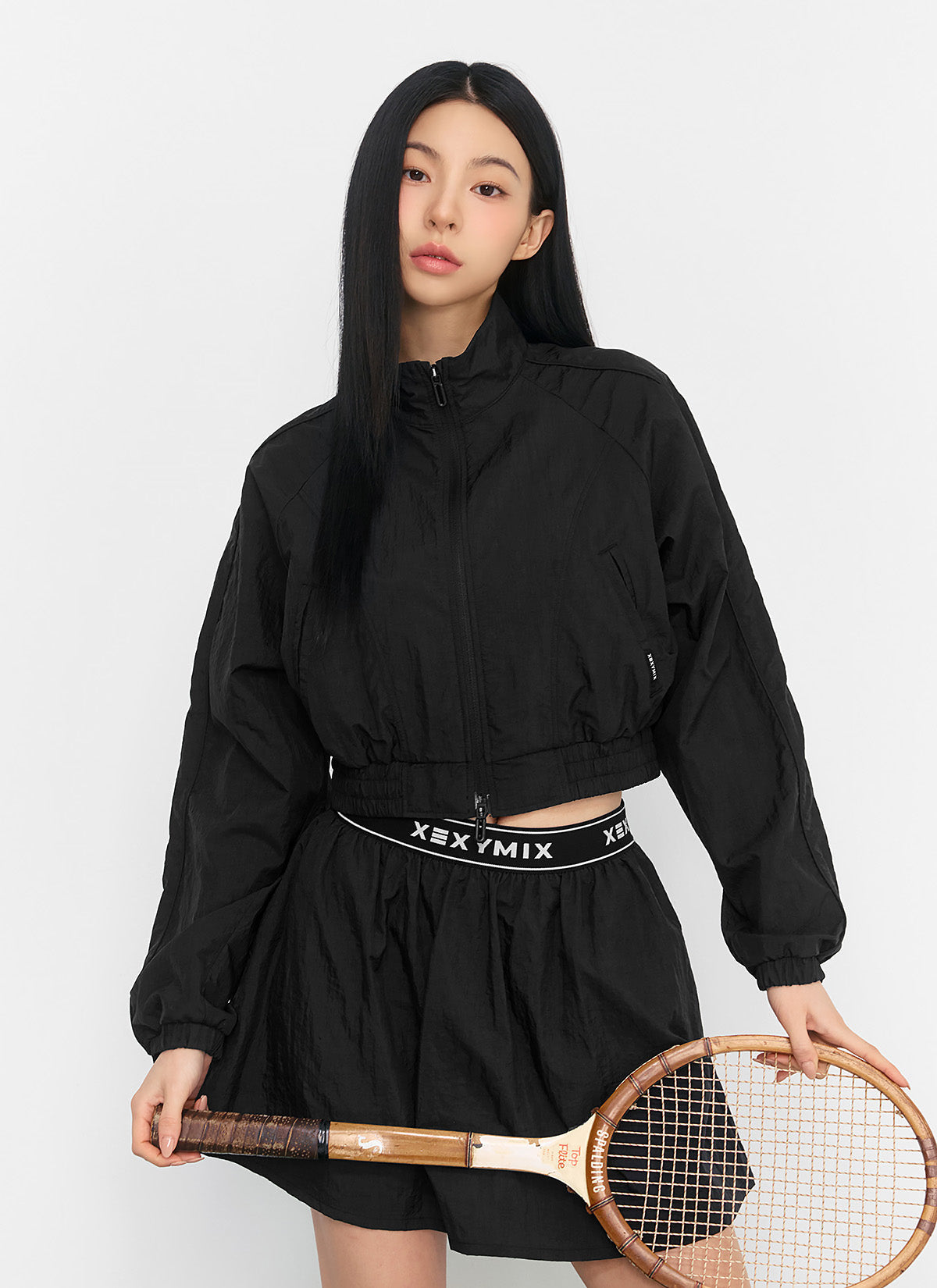 [SET]Light Woven Piping Crop Jacket