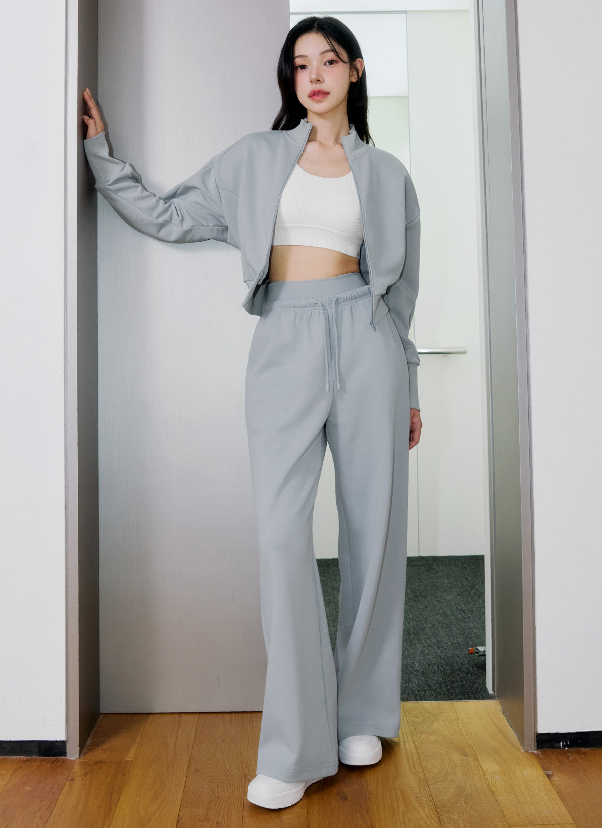 Soft Tension Layered Wide Pants