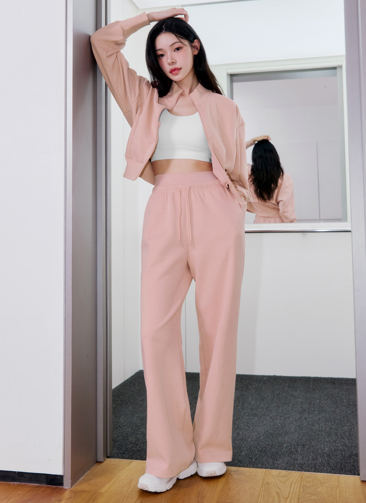 Soft Tension Layered Wide Pants
