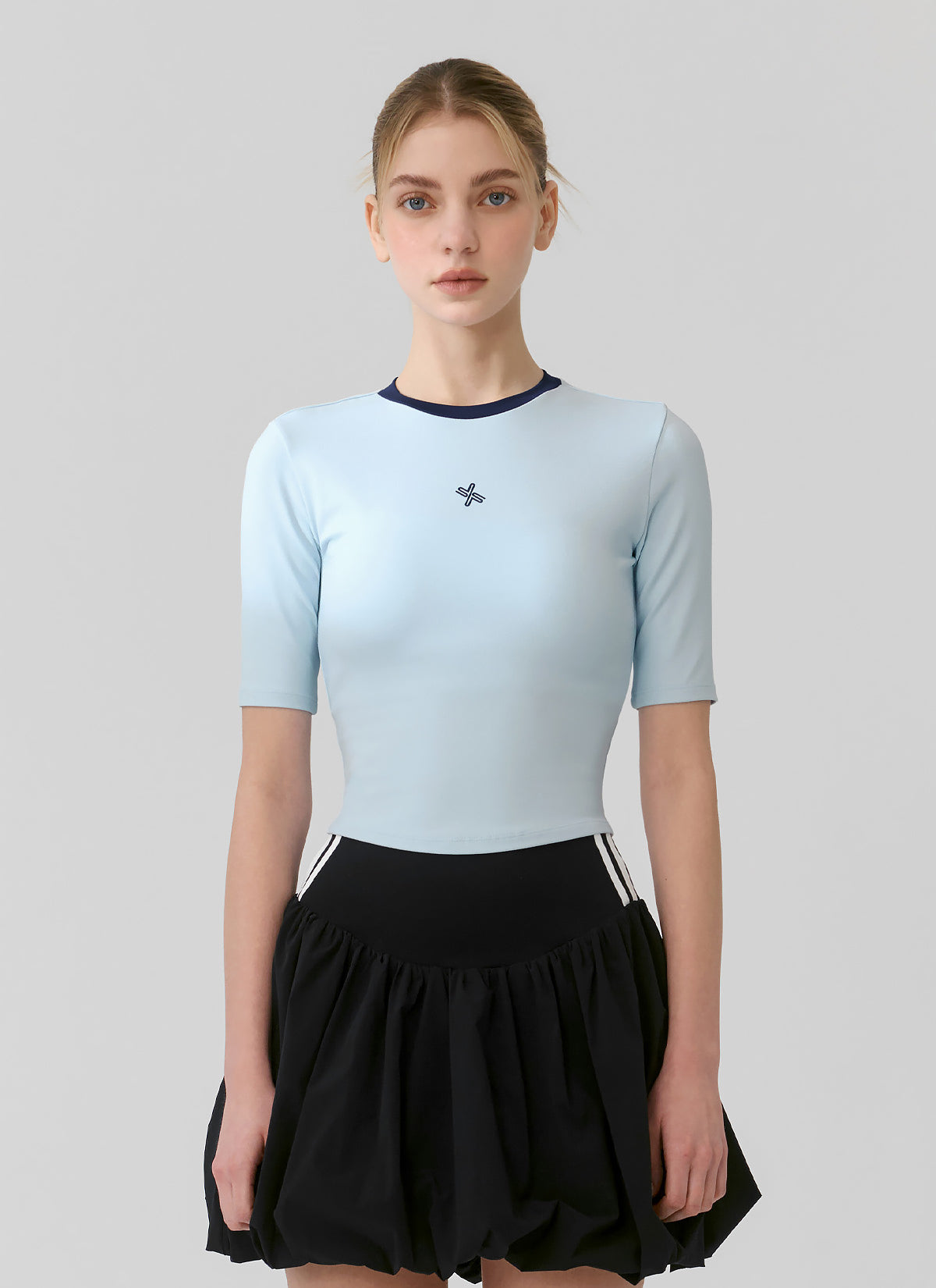 Sporty Logo Color Block Crop Top