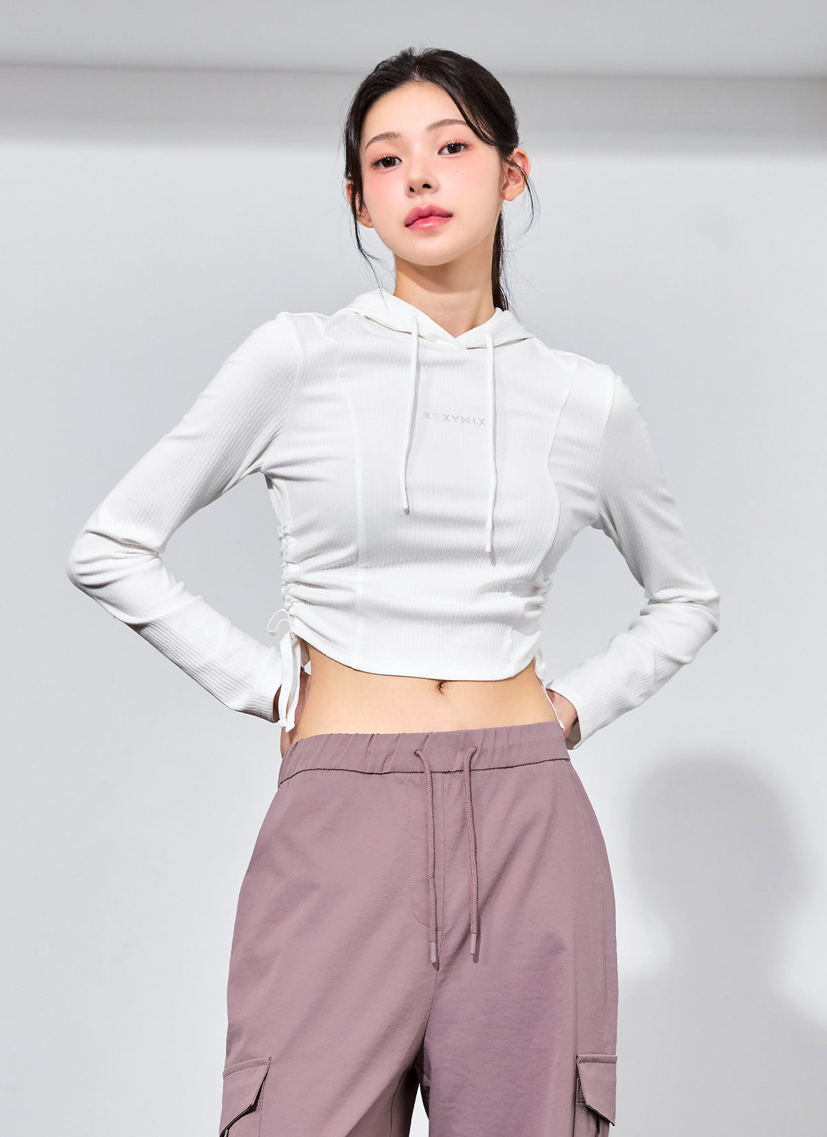 Soft Rib Side String Hoodie