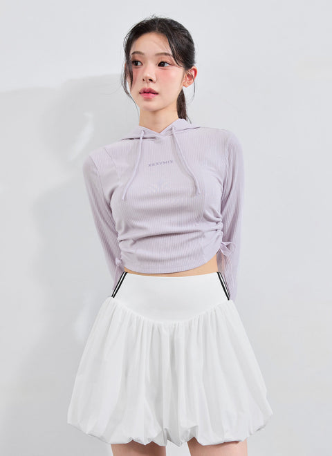 Soft Rib Side String Hoodie