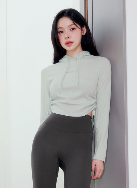 Soft Rib Side String Hoodie