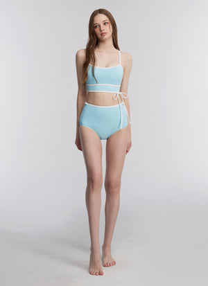 Contrast Ribbon Bikini Shorts
