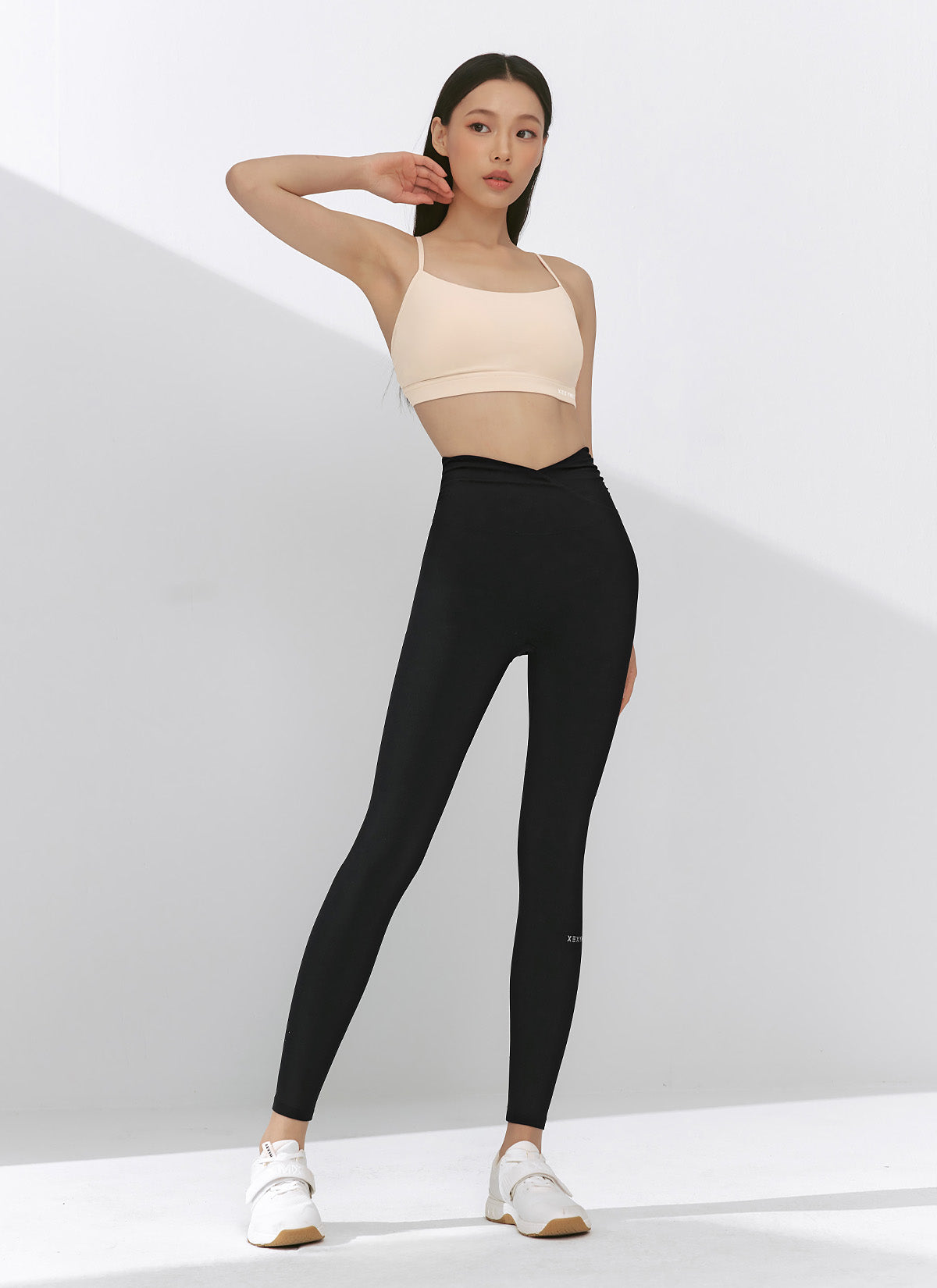 [1+1]Black Label Power Rise Shirring Leggings