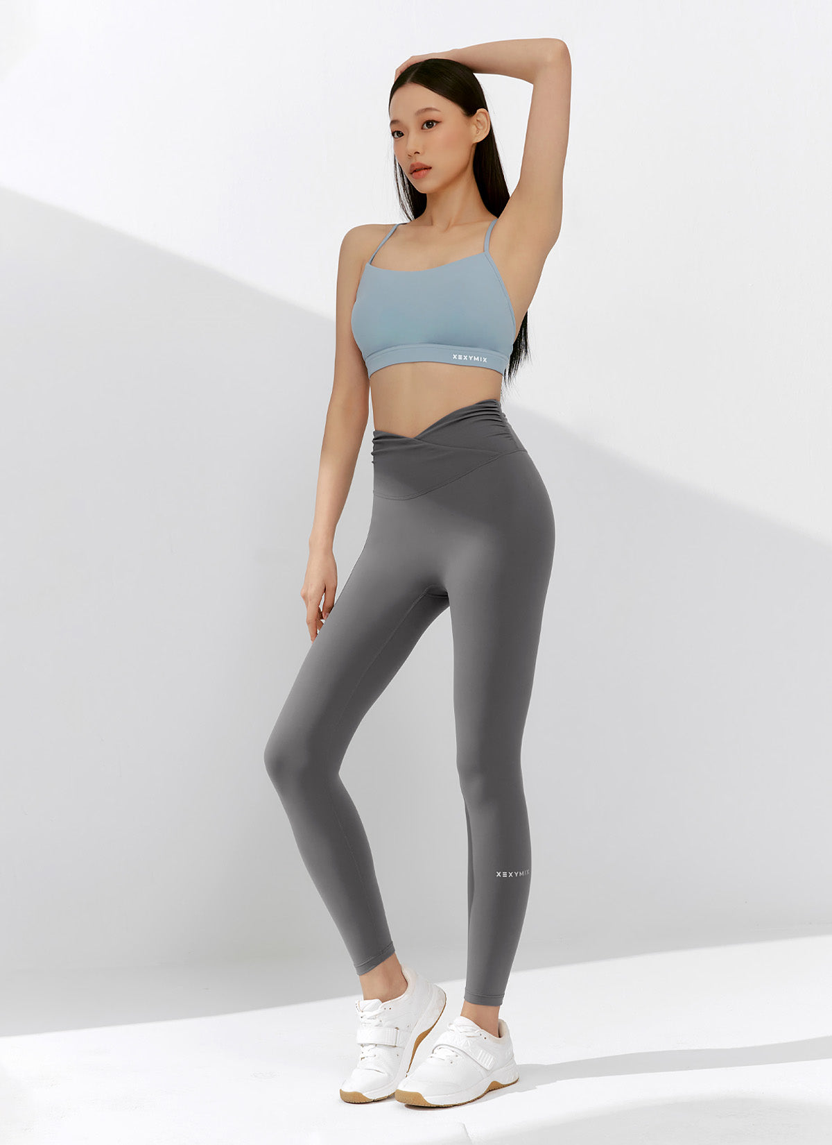 [1+1]Black Label Power Rise Shirring Leggings