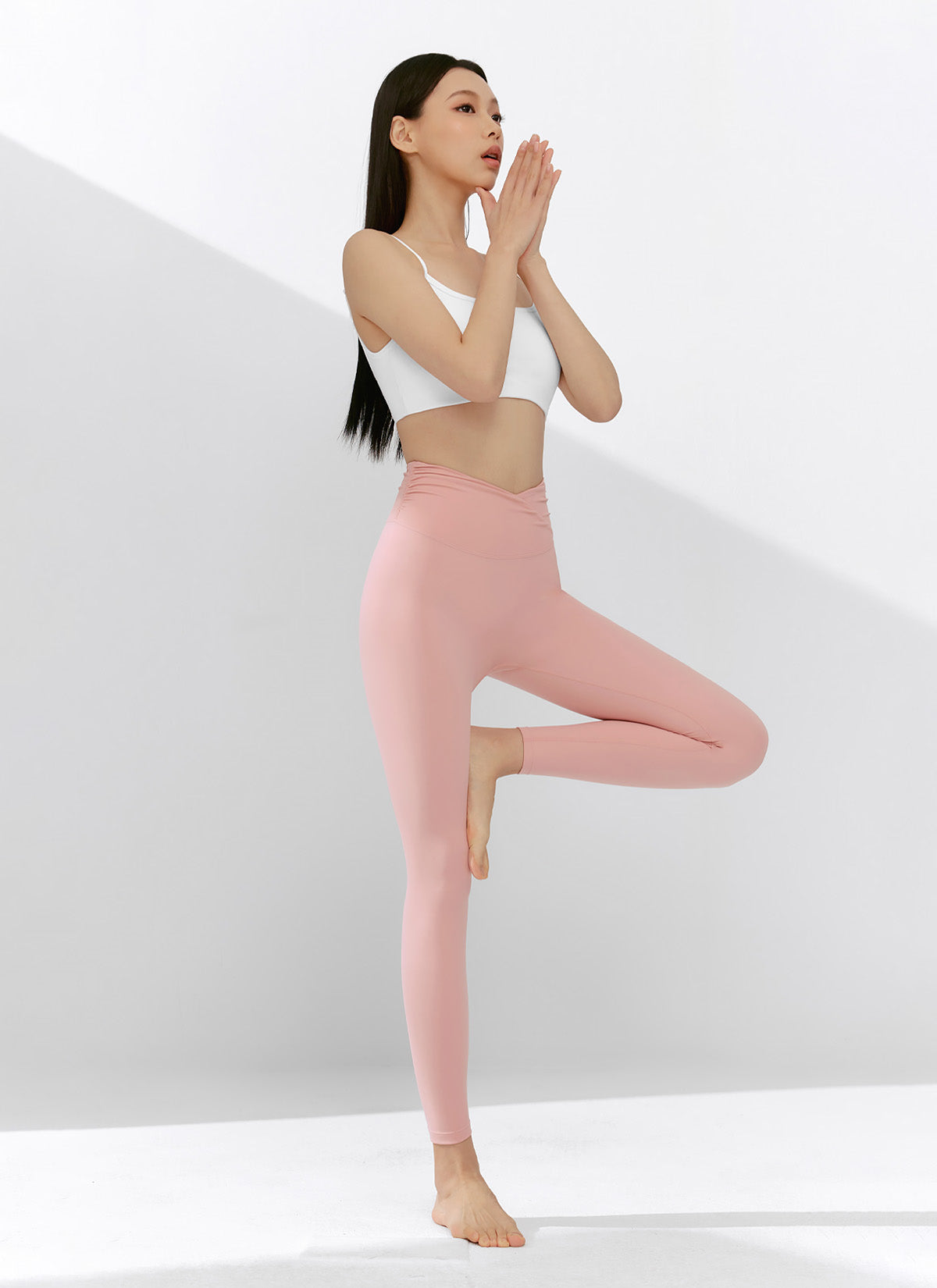 [1+1]Black Label Power Rise Shirring Leggings