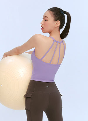 Black Label Power Rise Halter Neck Cropped Top