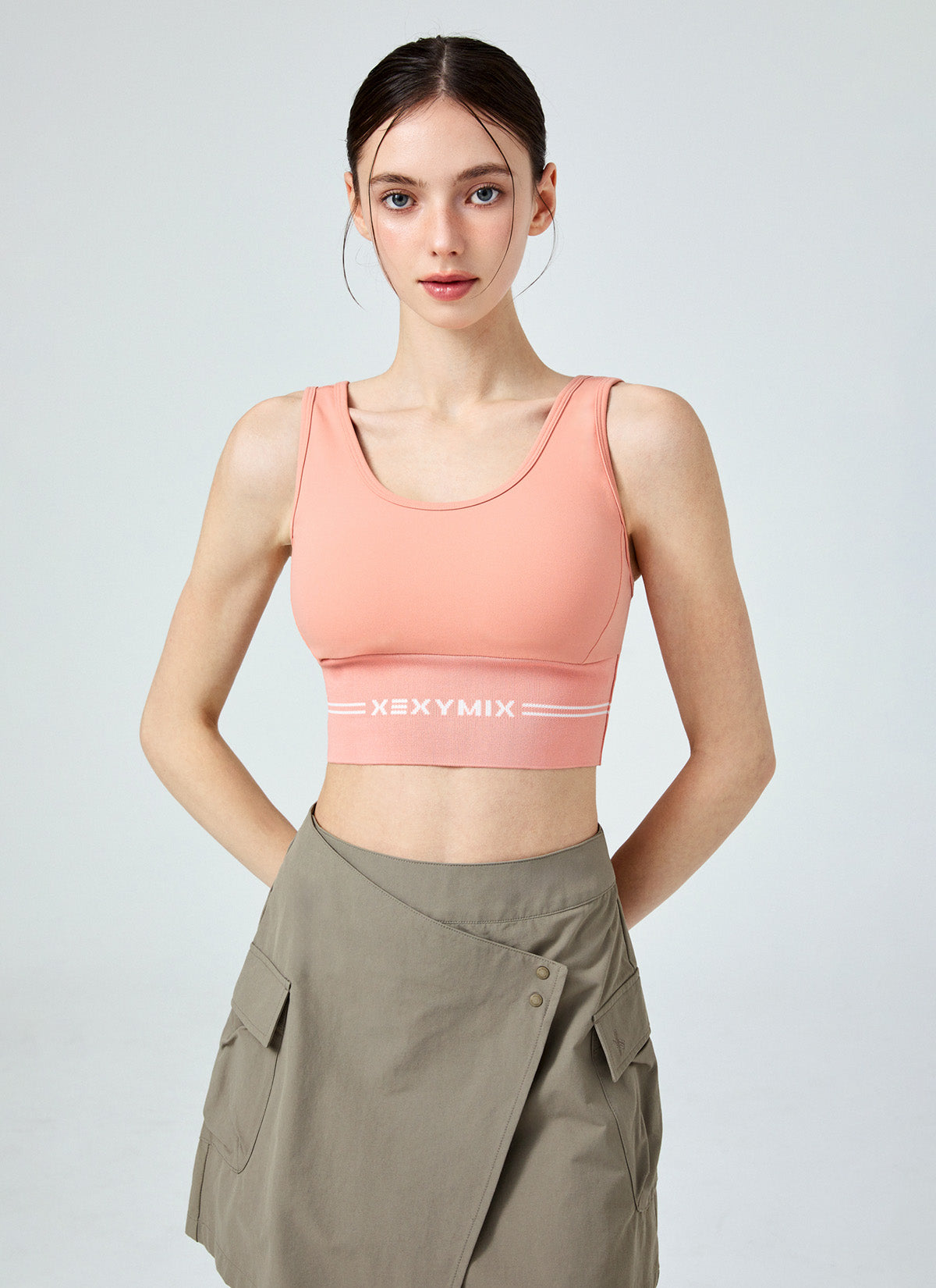 Black Label Power Rise Logo Banding Bra Top