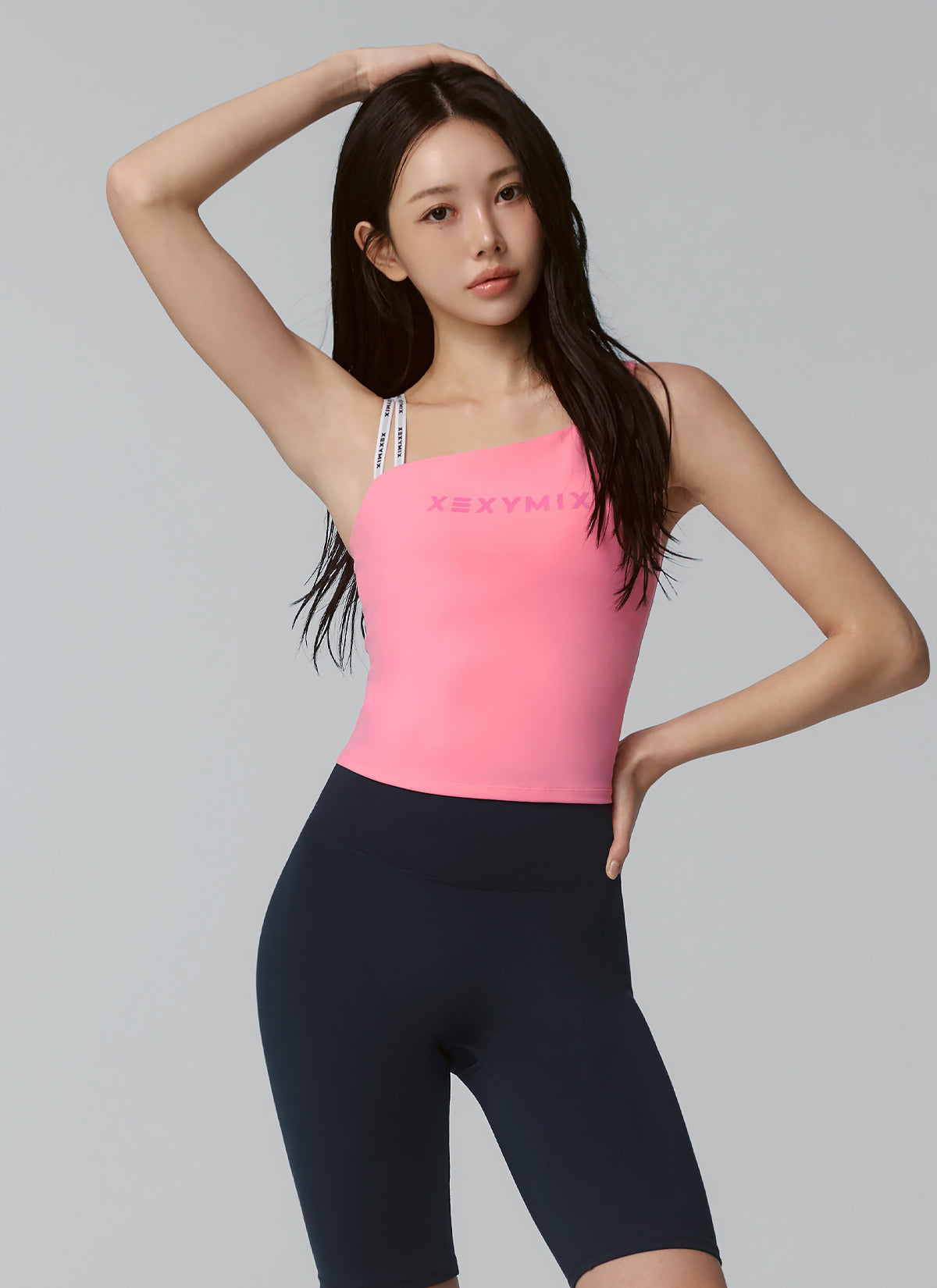 Unbalanced Logo Banding Crop Top