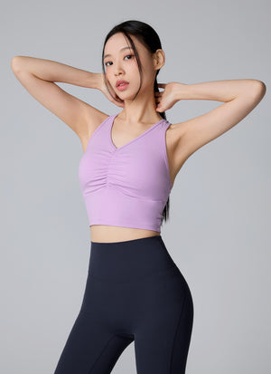 Black Label Signature Power Rise Shirring Cropped Top