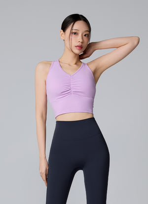 Black Label Signature Power Rise Shirring Cropped Top