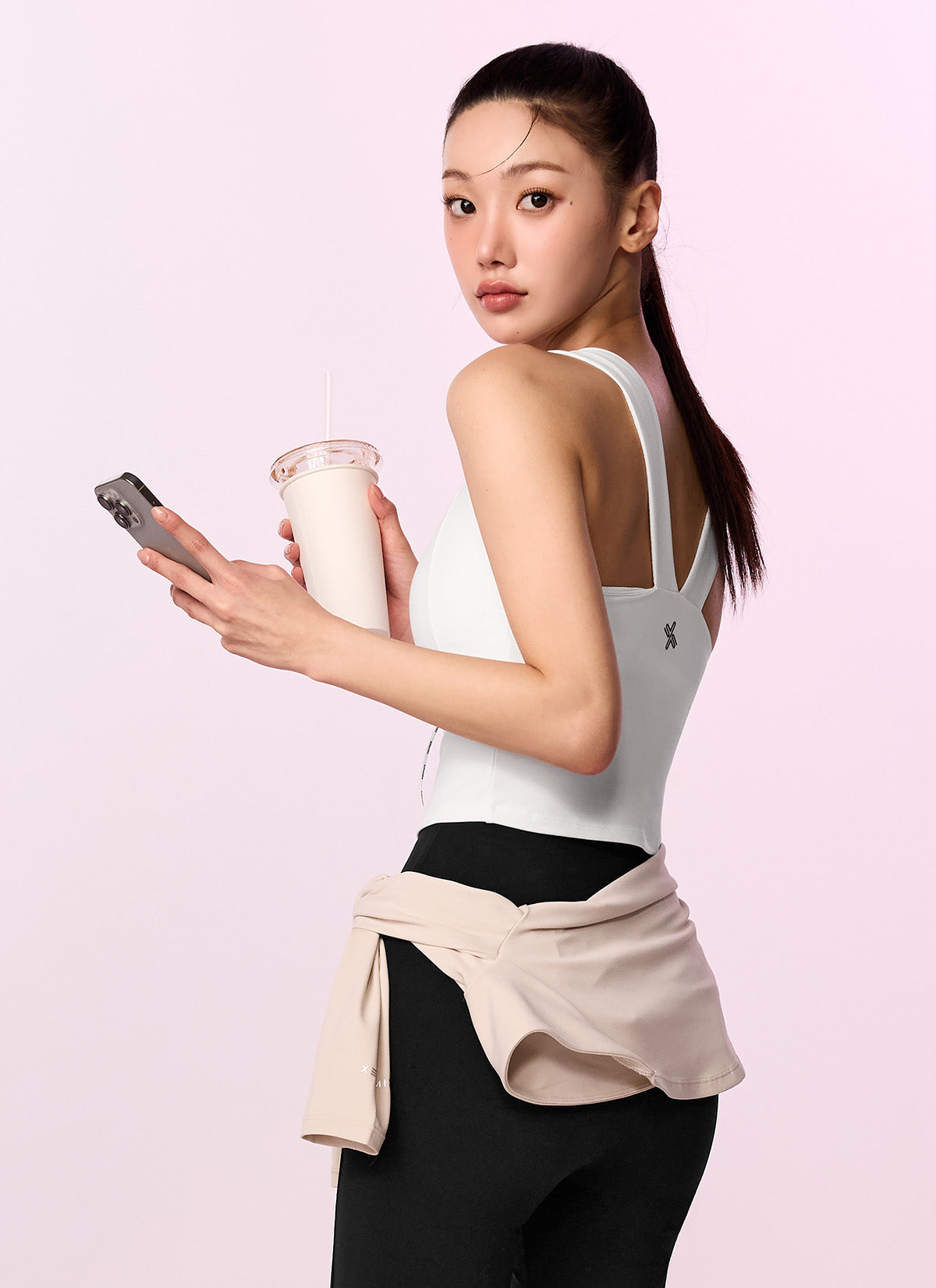 Comfort Fine Logo Piping Cropped Top