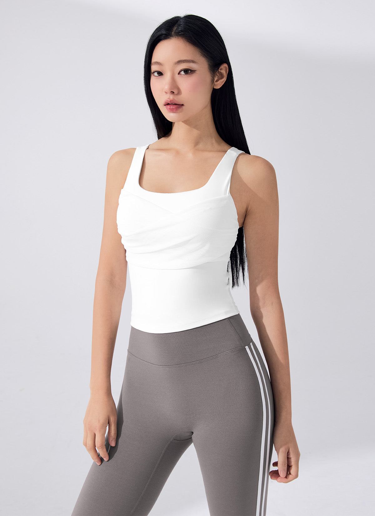 Black Label Power Rise Shirring Tank Top