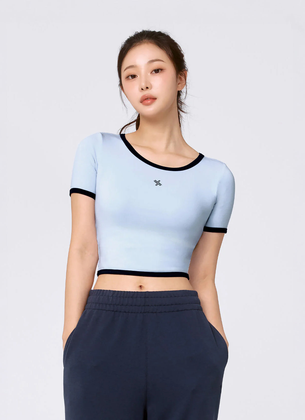 Soft Logo Color Block Crop Top