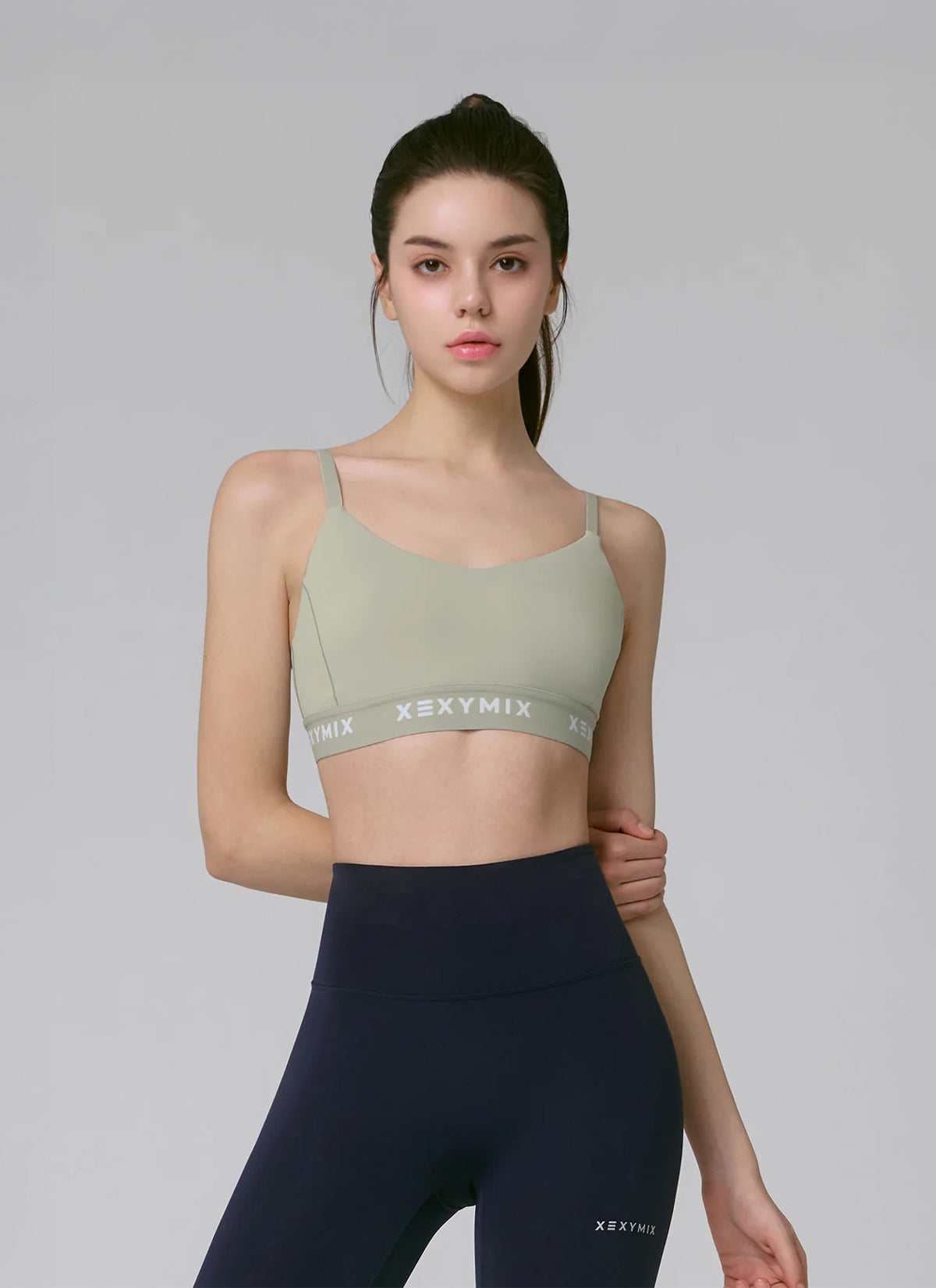 Black Label Signature Power Rise Logo Band Bra Top