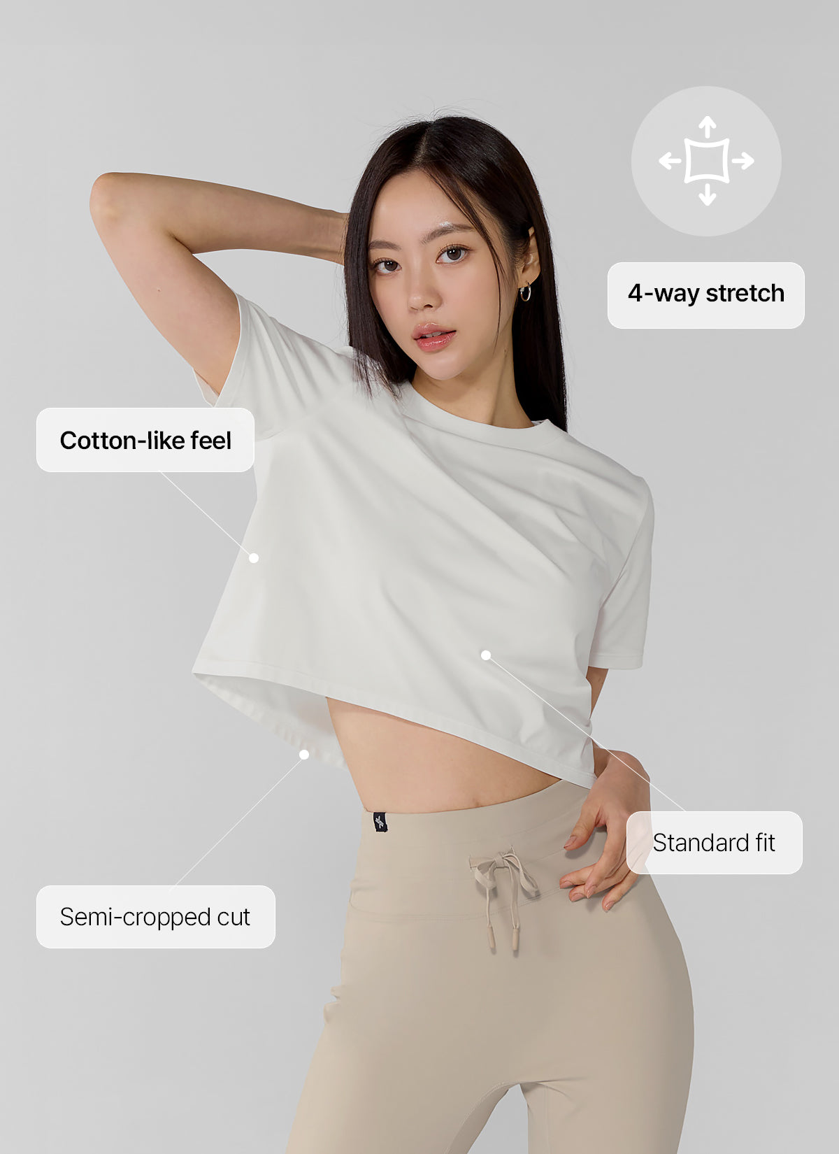 Basic Stretch Crop T-shirts