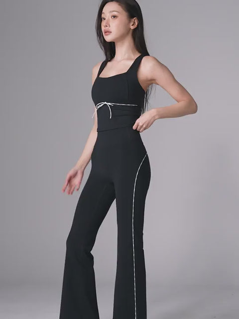 Comfort Fine Logo Piping Cropped Top