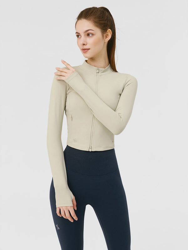 Slim Fit Crop Zip-up Jacket