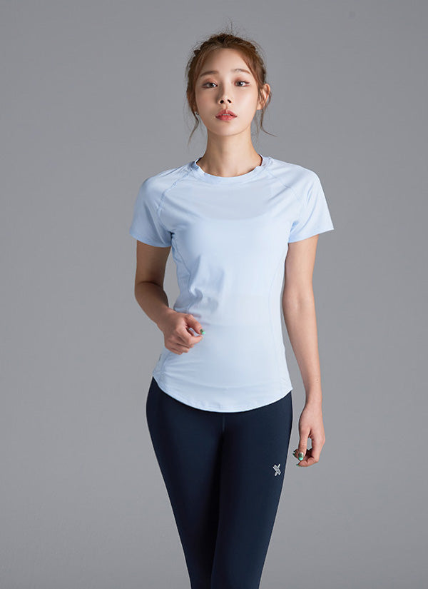 Ice Feather Short Sleeve & V-up 3D Leggings SET
