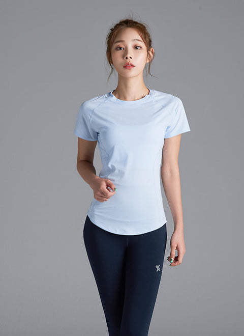 Ice Feather Short Sleeve & V-up 3D Leggings SET