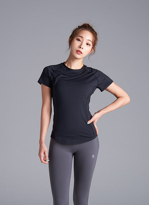 Ice Feather Short Sleeve & V-up 3D Leggings SET