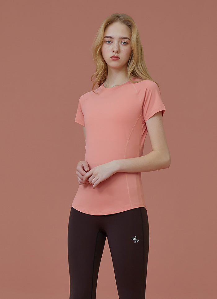 Ice Feather Short Sleeve & V-up 3D Leggings SET
