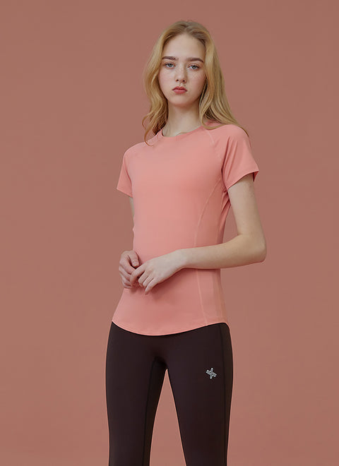 Ice Feather Short Sleeve & V-up 3D Leggings SET