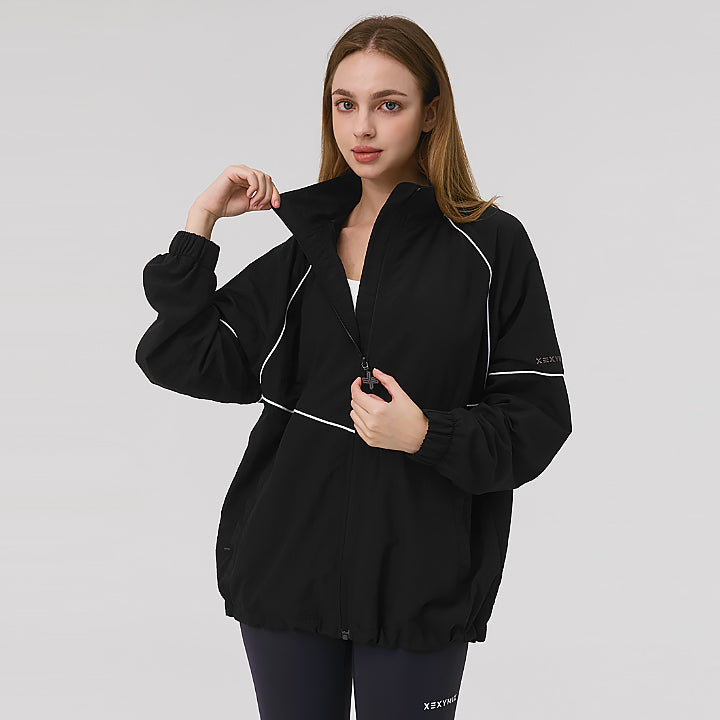 Over fit Piping Windbreaker